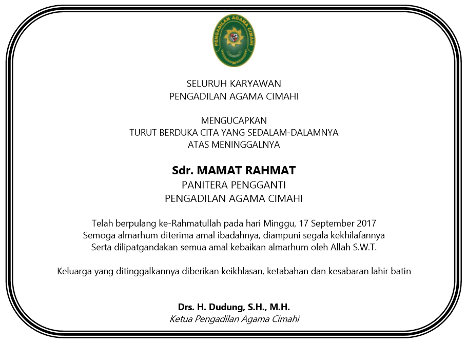 berita duka mamat rahmat